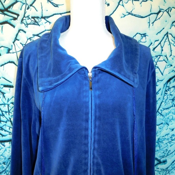 White Stag Blue Velour Jogging Jacket Size XL - Picture 2 of 7